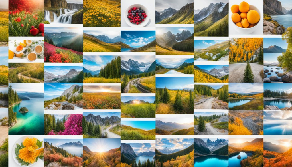 A collage of beautiful and high-quality photographs showcasing different genres of photography